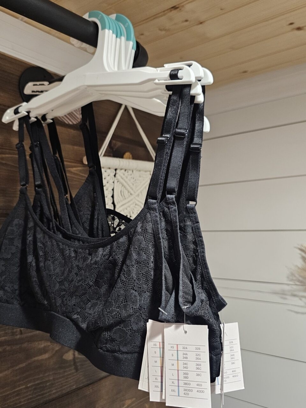 2 for 1 price Auden Black Lingerie Top with Size Chart Tag